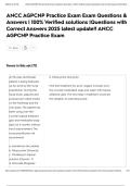 ANCC AGPCNP Practice Exam Exam Questions & Answers &vert; 100&percnt; Verified solutions &vert;Questions with Correct Answers 2025 latest update&excl;&excl; ANCC AGPCNP Practice Exam