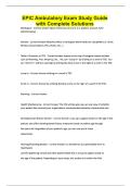 EPIC Ambulatory Exam Study Guide with Complete Solutions
