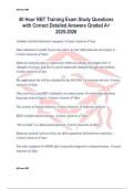 40 Hour RBT Training Exam Study Questions with Correct Detailed Answers Graded A&plus; 2025-2026