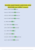 BUILDING MAINTENANCE SANITATION EXAM  QUESTIONS And CORRECT Answers 