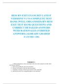 HESI RN Exit Exam V1-V6 &vert; Complete Test Bank &vert; Verified Questions&comma; Answers & Rationales &vert; Graded A&plus;