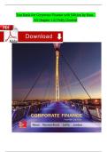 Test Bank For Corporate Finance 12th Edition By Ross All &lpar;Chapter 1-27&rpar; Updated Version 2025 Complete Newest Edition Instant Download PDF