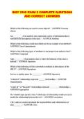 INSY 3305 EXAM 2 COMPLETE QUESTIONS AND CORRECT ANSWERS