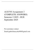AUI3703 Assignment 3 &lpar;COMPLETE ANSWERS&rpar; Semester 2 2025 - DUE September 2025
