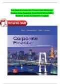 TEST BANK For Corporate Finance&comma; 13th Edition By Stephen Ross&comma; Randolph Westerfield&comma; Verified Chapters 1 - 31&comma; Complete Newest Version