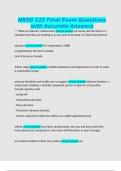NRSG 122 Final Exam Questions with Accurate Answers