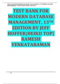 Test Bank for Modern Database Management 13th Edition by Jeff Hoffer&comma; Ramesh Venkataraman&comma; Heikki Topi&period; All Chapters 1- 14&period;
