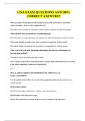 CISA EXAM QUESTIONS AND 100&percnt; CORRECT ANSWERS