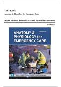 Test Bank for Anatomy & Physiology for Emergency Care 3rd Edition by Bryan Bledsoe ISBN 9780135211458 Chapter 1-20 &vert; Complete Guide A&plus;
