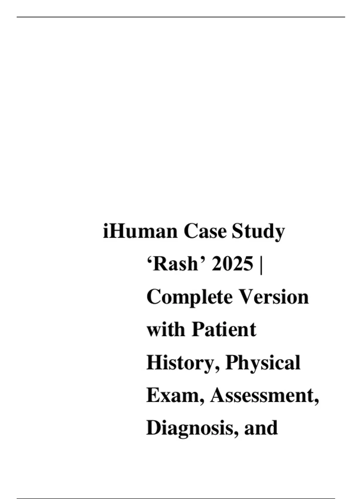 iHuman Case Study ‘Rash’ 2025 | Complete Version with Patient History ...