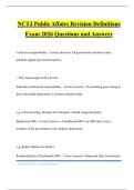 NCTJ Public Affairs Revision Definitions Exam 2026 Questions and Answers