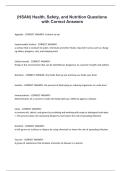 &lpar;HSAN&rpar; Health&comma; Safety&comma; and Nutrition Questions  with Correct Answers
