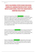 RCFE CALIFORNIA STATE EXAM 2025&sol;2026&semi; COMPLETE ADMINISTRATOR STUDY GUIDE WITH FLASHCARDS&comma; PRACTICE QUESTIONS & VERIFIED SOLUTIONS
