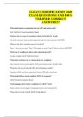 CLEAN CERTIFICATION 2025 EXAM QUESTIONS AND 100&percnt; VERIFIED CORRECT ANSWERS