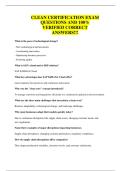 CLEAN CERTIFICATION EXAM QUESTIONS AND 100&percnt; VERIFIED CORRECT ANSWERS