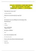 CLEAN CERTIFICATION REVISION TEST QUESTIONS AND 100&percnt; VERIFIED CORRECT ANSWERS