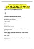 CLEAN CERTIFICATION-AND SANITIZATION TEST QUESTIONS AND 100&percnt; VERIFIED CORRECT ANSWERS