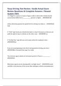 Texas Driving Test Review &sol; Guide Actual Exam Review Questions & Complete Answers &sol; Newest Update 2025&period;