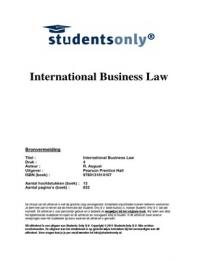 Summary International Business Law