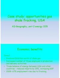 AS Geography OCR: Case study opportunities gas shale fracking USA