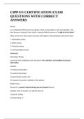 CIPP-US CERTIFICATION EXAM QUESTIONS WITH CORRECT ANSWERS
