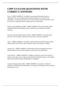 CIPP&sol;US EXAM QUESTIONS WITH CORRECT ANSWERS 