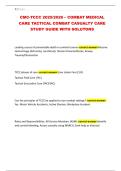 CMC-TCCC 2025&sol;2026 &ndash; COMBAT MEDICAL CARE TACTICAL COMBAT CASUALTY CARE STUDY GUIDE WITH SOLUTONS