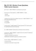 Bio 215 GR 1 Review Exam Questions With Correct Answers&period;