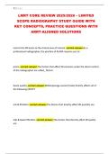 LMRT CORE REVIEW 2025&sol;2026 &ndash; LIMITED SCOPE RADIOGRAPHY STUDY GUIDE WITH KEY CONCEPTS&comma; PRACTICE QUESTIONS WITH ARRT-ALIGNED SOLUTIONS