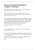Bio 215 EXAM QUESTIONS WITH CORRECT ANSWERS&period;