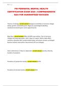PSI PERINATAL MENTAL HEALTH CERTIFICATION EXAM 2025 &vert; COMPREHENSIVE Q&A FOR GUARANTEED SUCCESS