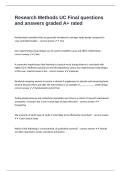Research Methods UC Final questions and answers graded A&plus; rated