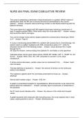 NURS 404 FINAL EXAM CUMULATIVE REVIEW