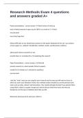 Research Methods Exam 4 questions and answers graded A&plus;