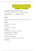 DEFENSIVE TACTICS FINAL EXAM QUESTIONS AND 100&percnt; CORRECT ANSWERS