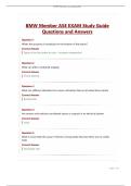 BMW Member ASE EXAM Study Guide Questions and Answers