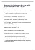 Research Methods exam 2 study guide questions with correct answers 