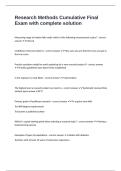Research Methods Cumulative Final Exam with complete solution