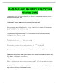 ECON 203 Exam Questions and Verified Answers 100&percnt;