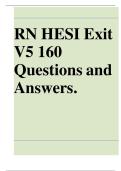 RN HESI Exit V5 &ndash; 160 Questions and Answers &lpar;2025&sol;2026 Update&rpar; &ndash; Complete Exam Preparation Material