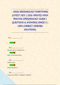 - HOSA EPIDEMIOLOGY EVERYTHING &lpar;LATEST 2025 &vert; 2026 UPDATE&rpar; HOSA PRACTICE EPIDEMIOLOGY GUIDE &vert; QUESTIONS & ANSWERS&vert; GRADE A &vert; 100&percnt; CORRECT &lpar;VERIFIED SOLUTIONS&rpar;      