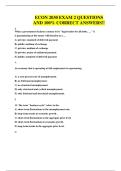 ECON 2030 EXAM 2 QUESTIONS AND 100&percnt; CORRECT ANSWERS