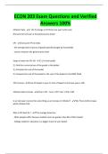 ECON 203 Exam Questions and Verified Answers 100&percnt;