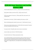 ECON 203 Exam Questions and Verified Answers 100&percnt;
