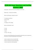 ECON 203 Exam Questions and Verified Answers 100&percnt;