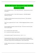 ECON 203 Exam Questions and Verified Answers 100&percnt;