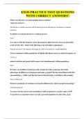 EXOS PRACTICE TEST QUESTIONS WITH CORRECT ANSWERS