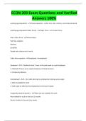 ECON 203 Exam Questions and Verified Answers 100&percnt;