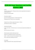 ECON 203 Exam Questions and Verified Answers 100&percnt;