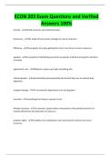 ECON 203 Exam Questions and Verified Answers 100&percnt;